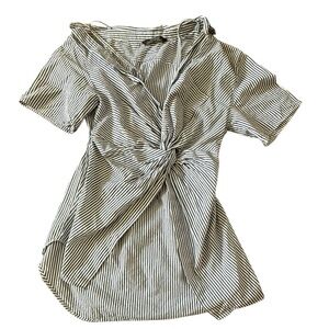 ZARA Woman Striped Knot-Front Dress (XS)